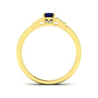 9ct Yellow Gold Baguette and Emerald Cut Blue Sapphire and Diamond Ring 2