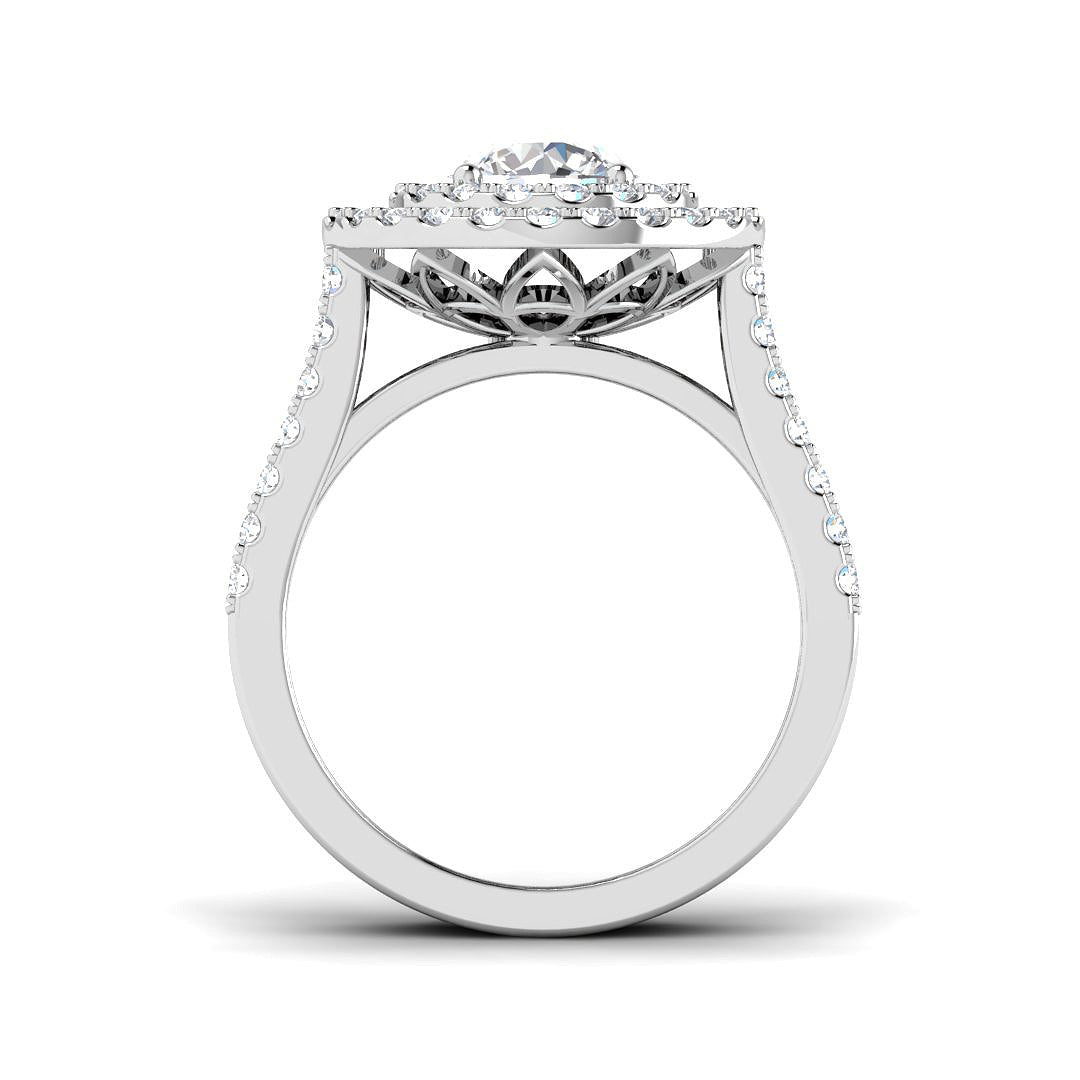 9ct White Gold Round Lab Grown Diamond Ring 2