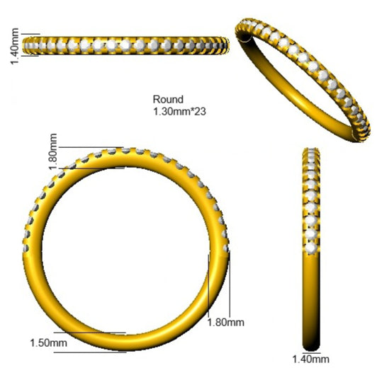 18ct Yellow Gold Round Lab Grown Diamond Ring 3
