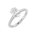 Platinum Oval Lab Grown Diamond Ring 1