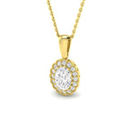 9ct Yellow Gold Oval Lab Grown Diamond Pendant 1