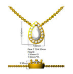 9ct Yellow Gold Pear Lab Grown Diamond Necklace 2