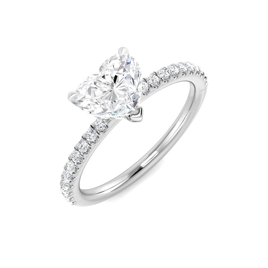 Platinum Heart Lab Grown Diamond Ring 1