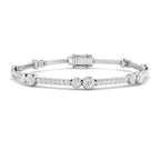 9ct White Gold Round Lab Grown Diamond Bracelet 1