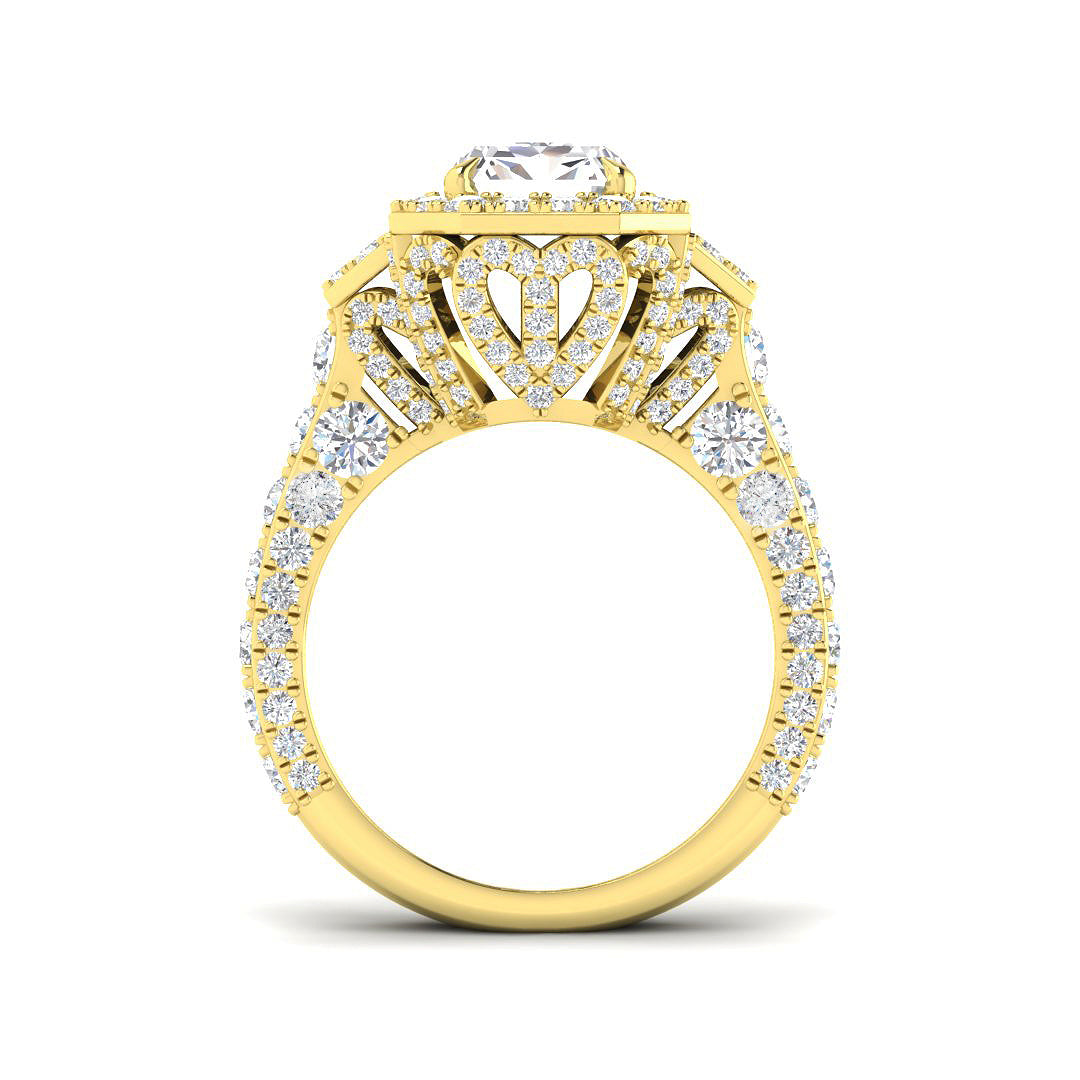 9ct Yellow Gold Radiant Lab Grown Diamond Ring 2