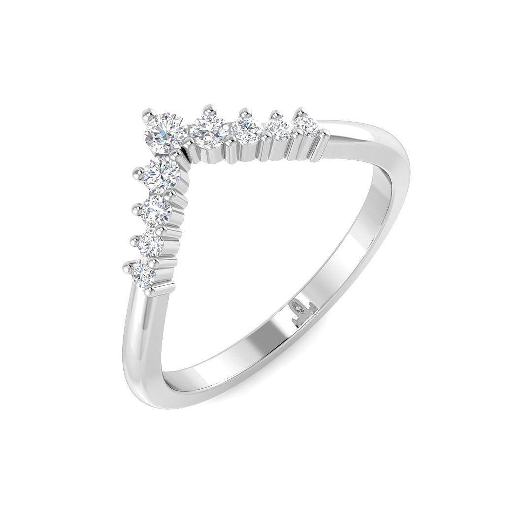 9ct White Gold Round Diamond Ring 1