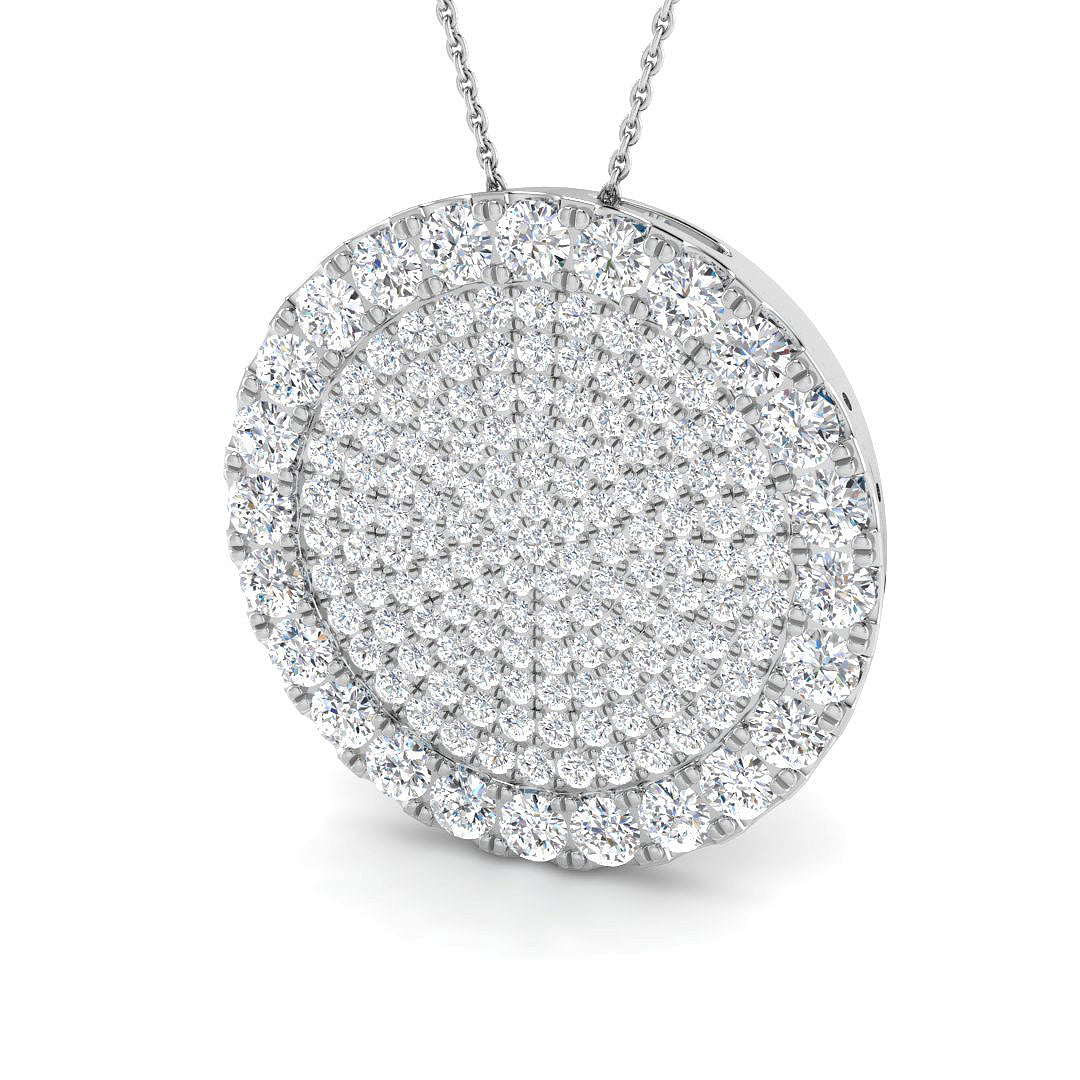 9ct White Gold Round Lab Grown Diamond Pendant 1