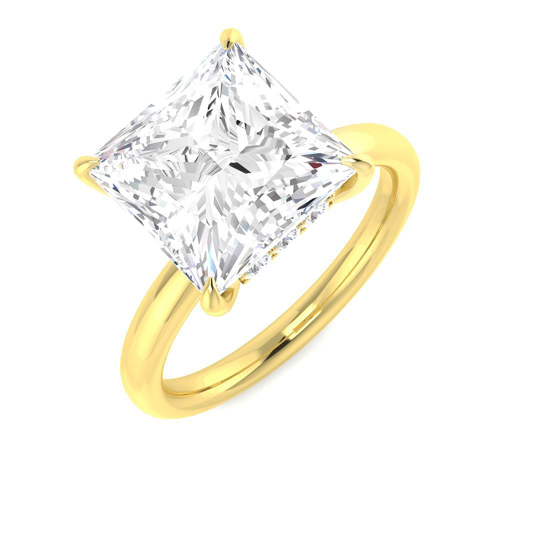 9ct Yellow Gold Princess Lab Grown Diamond Ring 1