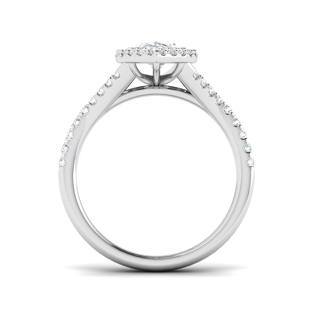 9ct White Gold Marquise Lab Grown Diamond Ring 2