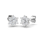 9ct White Gold Round Lab Grown Diamond Earrings 1