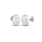 9ct White Gold Oval Lab Grown Diamond Earrings 1