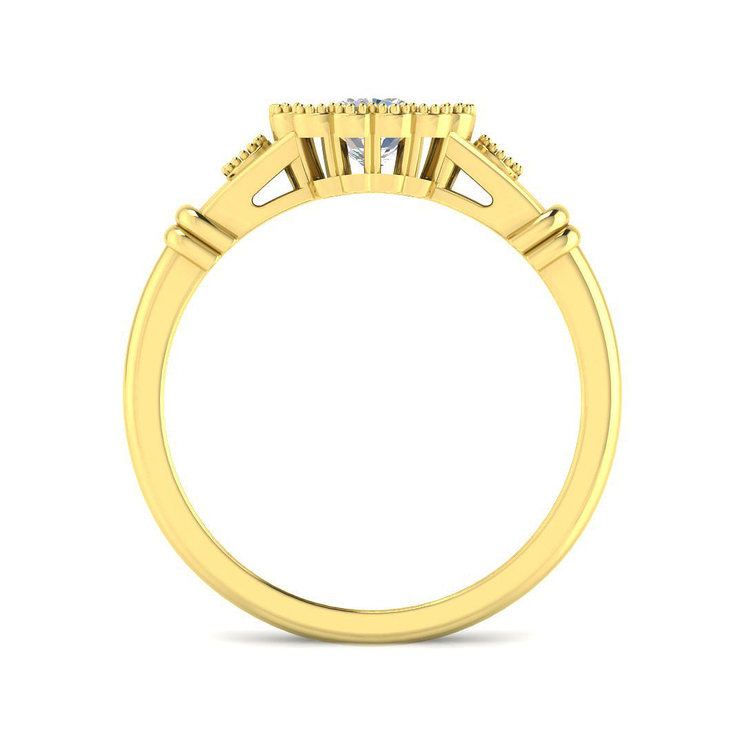 9ct Yellow Gold Cushion Diamond Ring 2