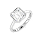 9ct White Gold Asscher Cut Lab Grown Diamond Ring 1