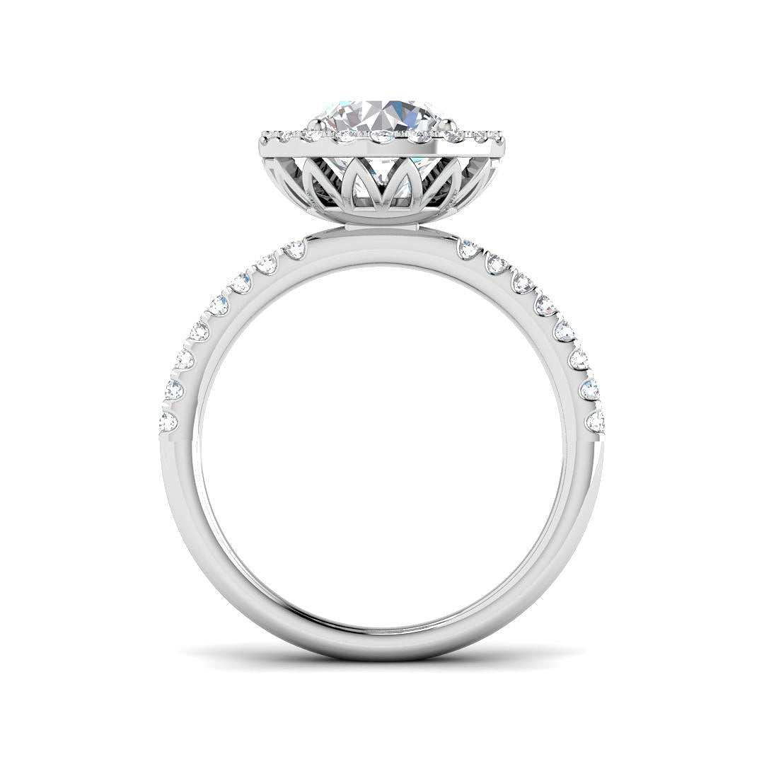 Platinum Round Lab Grown Diamond Ring 2