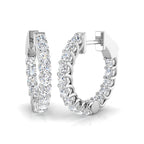 9ct White Gold Round Lab Grown Diamond Earrings 1