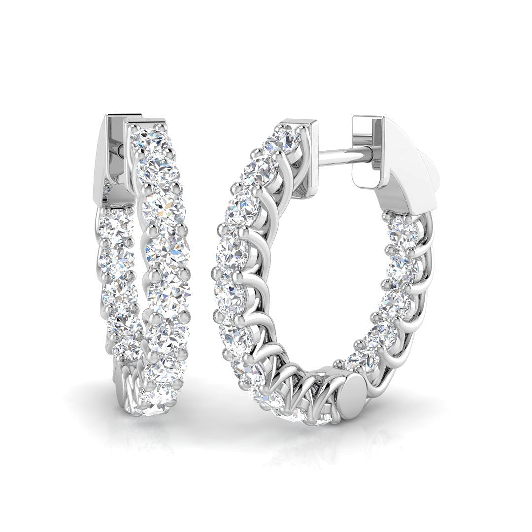 9ct White Gold Round Lab Grown Diamond Earrings 1