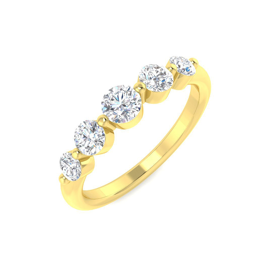 9ct Yellow Gold Round Lab Grown Diamond Ring 1