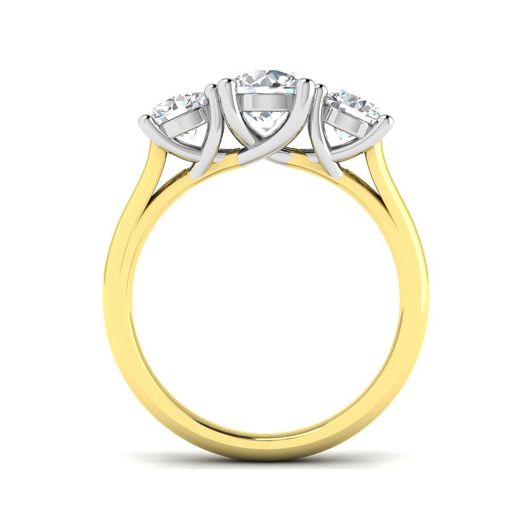 18ct Two Tone Round Lab Grown Diamond Ring 2