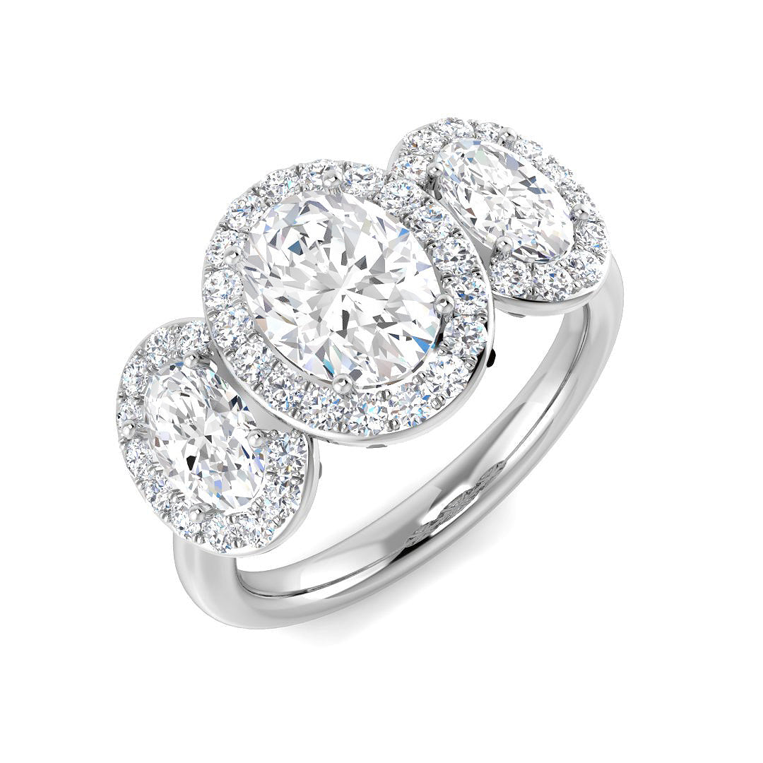 Platinum Oval Lab Grown Diamond Ring 1