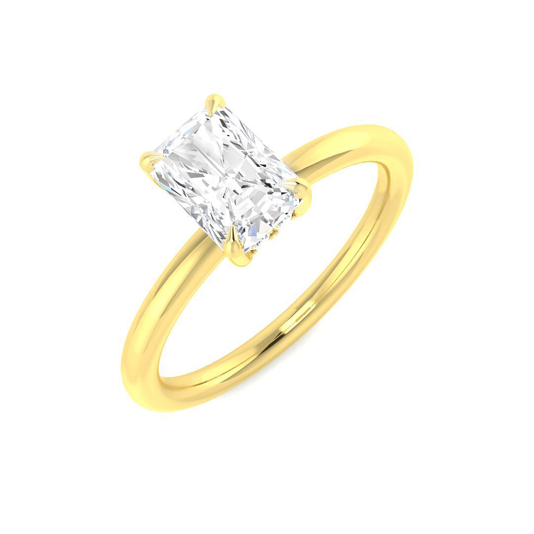 18ct Yellow Gold Radiant Lab Grown Diamond Ring 1