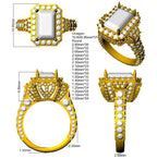 9ct Yellow Gold Radiant Lab Grown Diamond Ring 3