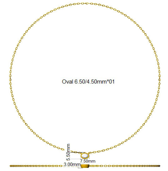 9ct Yellow Gold Oval Lab Grown Diamond Necklace 2