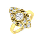9ct Yellow Gold Round Cvd Old Cut Ring 1