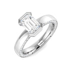 9ct White Gold Emerald Cut Lab Grown Diamond Ring 1