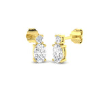 9ct Yellow Gold Oval Lab Grown Diamond Earrings 1