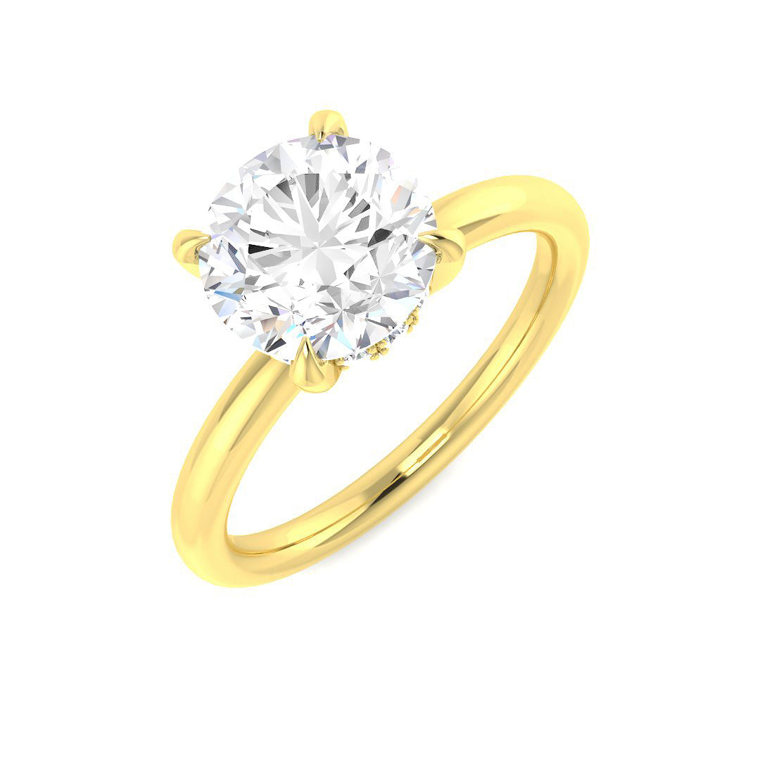 9ct Yellow Gold Round Lab Grown Diamond Ring 1