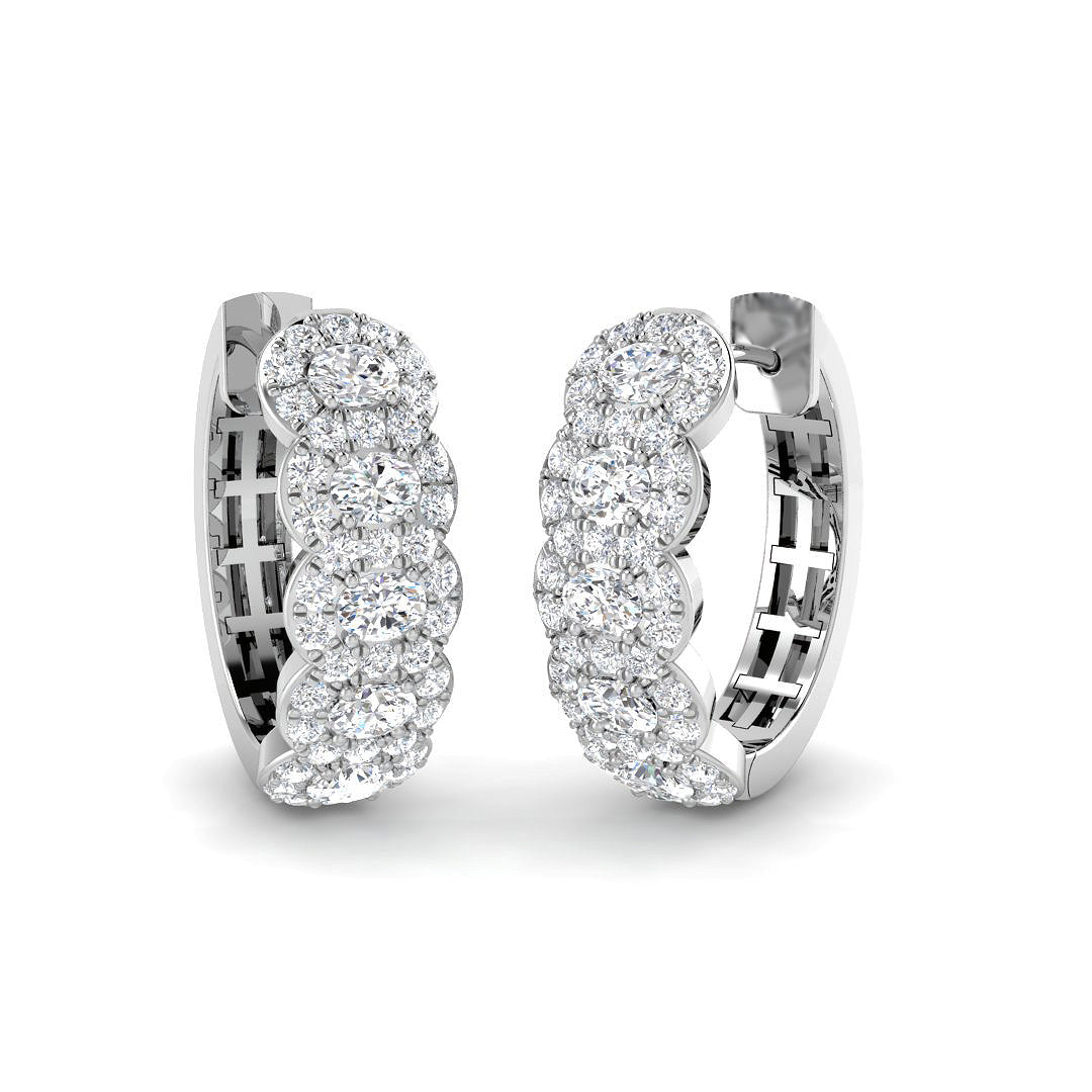 9ct White Gold Oval Lab Grown Diamond Earrings 1