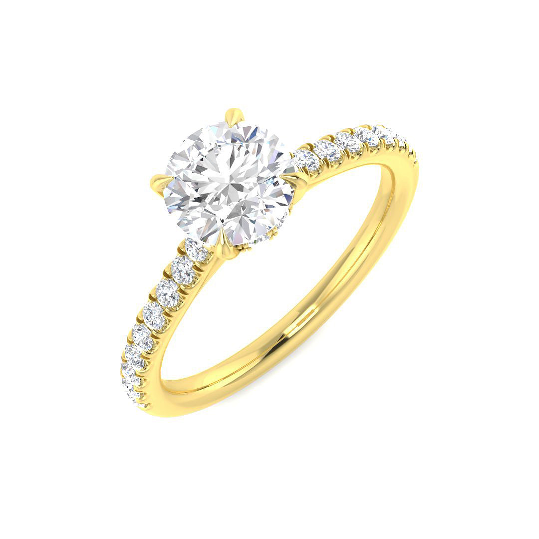 18ct Yellow Gold Round Lab Grown Diamond Ring 1
