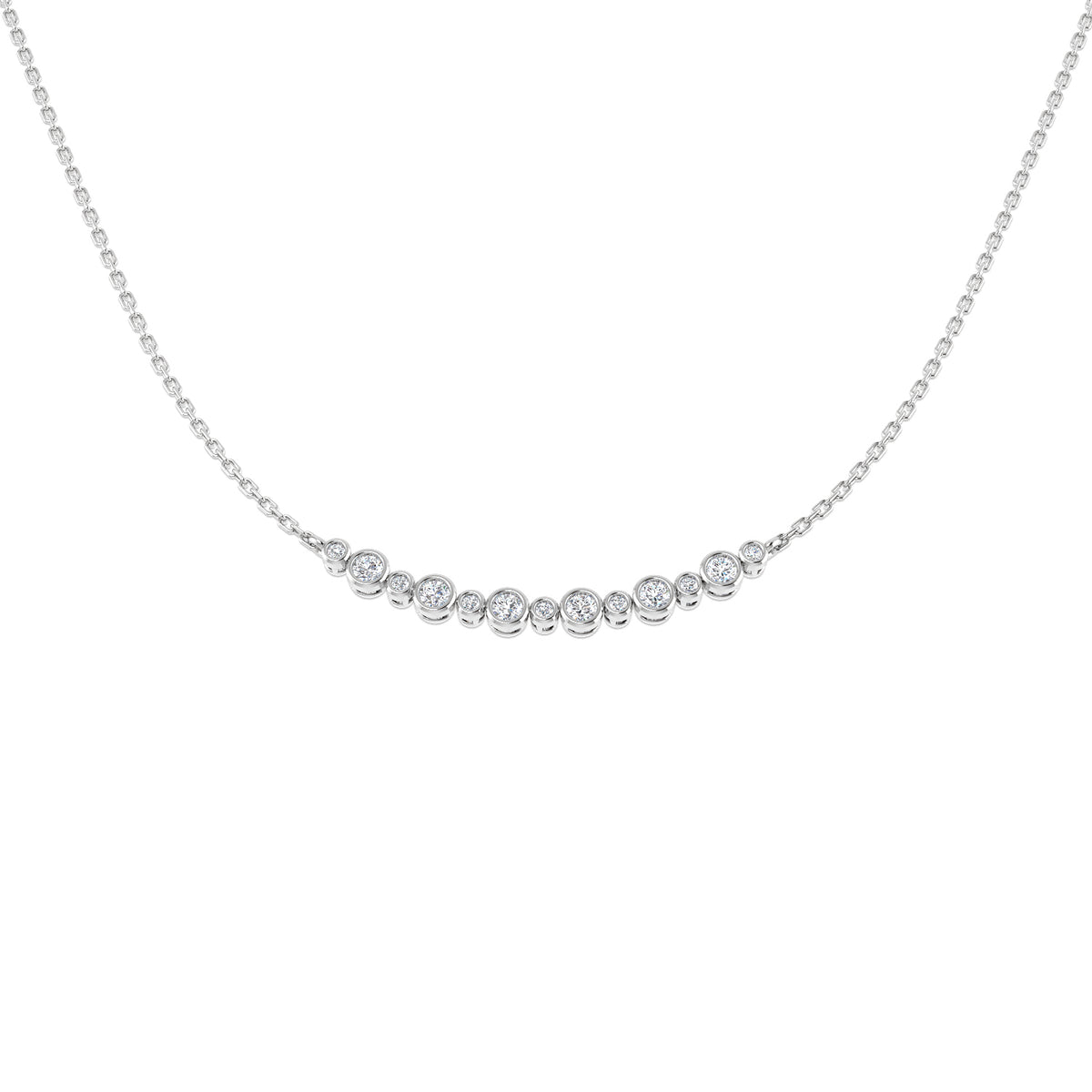 9ct White Gold Round Lab Grown Diamond Necklace 1