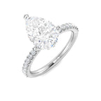 9ct White Gold Pear Lab Grown Diamond Ring 1