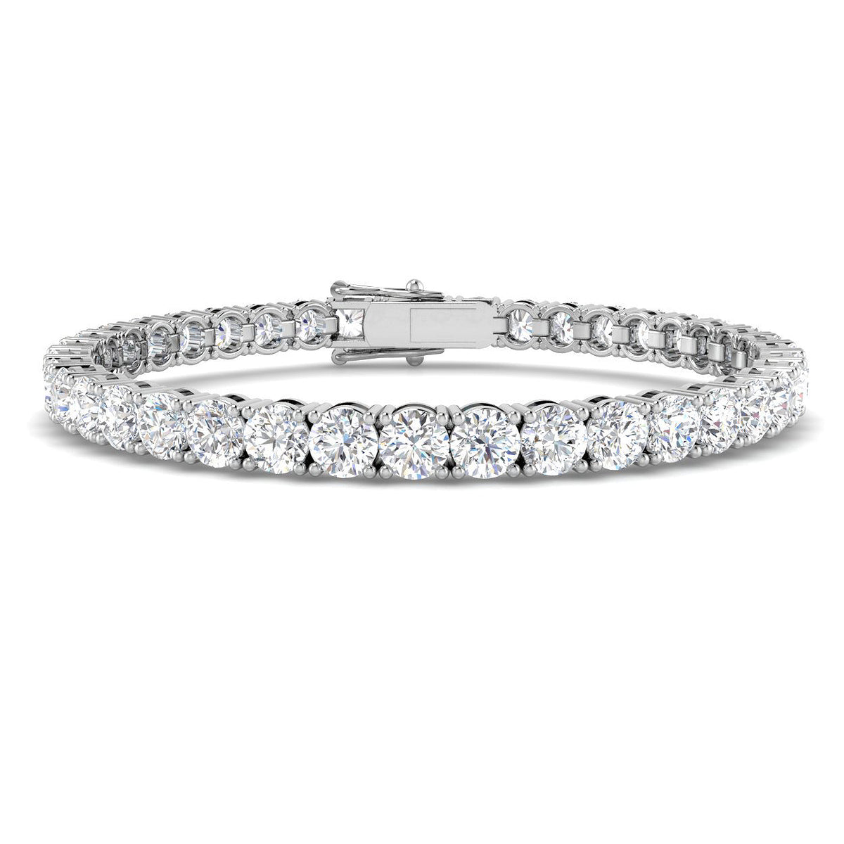 9ct White Gold Round Lab Grown Diamond Bracelet 1