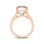 9ct Rose Gold Radiant Lab Grown Diamond and Lab Pink Diamond Ring 2