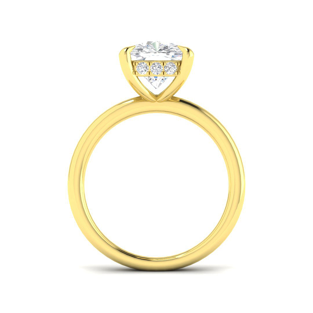 9ct Yellow Gold Cushion Lab Grown Diamond Ring 2