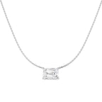 9ct White Gold Emerald Cut Lab Grown Diamond Necklace 1