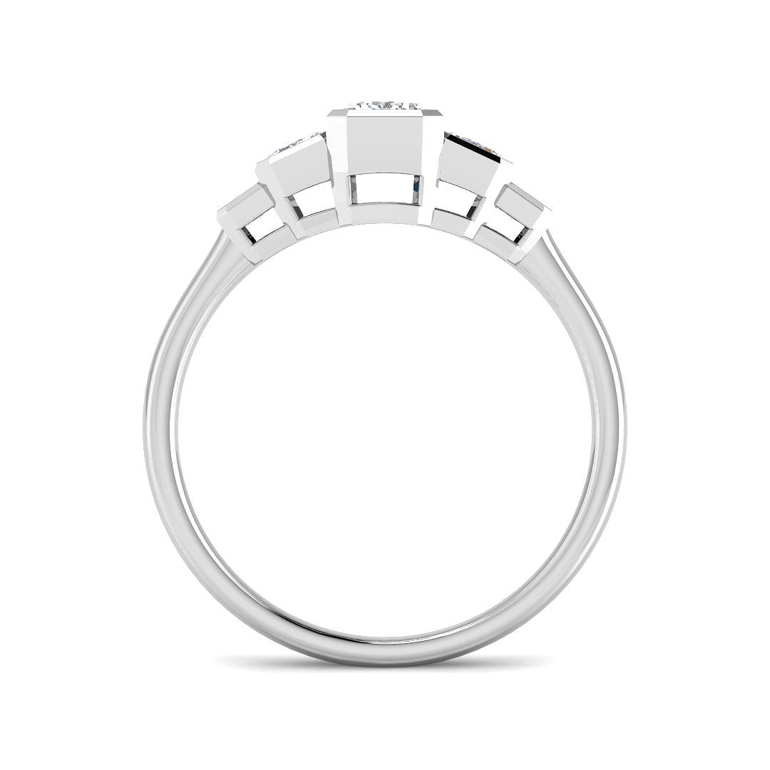 9ct White Gold Emerald Cut Lab Grown Diamond Ring 2