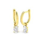 9ct Yellow Gold Oval Lab Grown Diamond Earrings 1