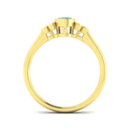 9ct Yellow Gold Oval Aquamarine and Diamond Ring 2