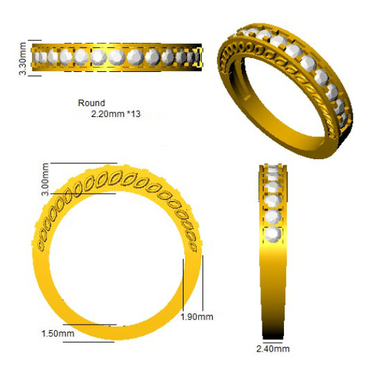 18ct Yellow Gold Round Diamond Ring 2