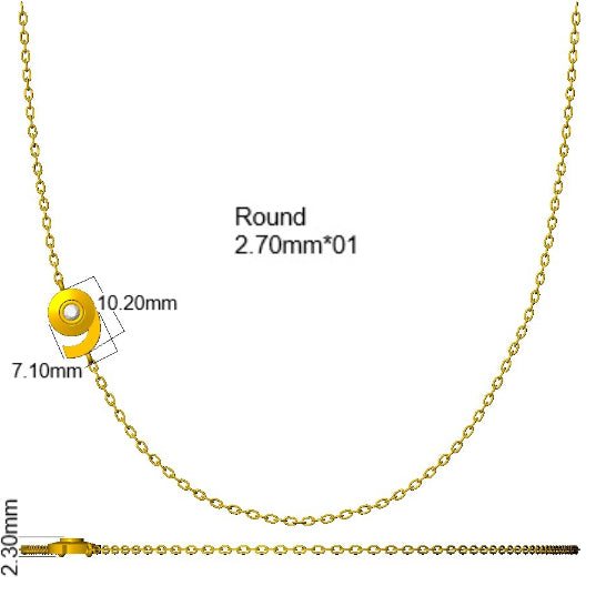9ct Yellow Gold Round Lab Grown Diamond Necklace 2