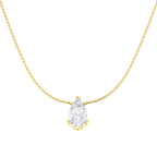 9ct Yellow Gold Pear Lab Grown Diamond Necklace 1