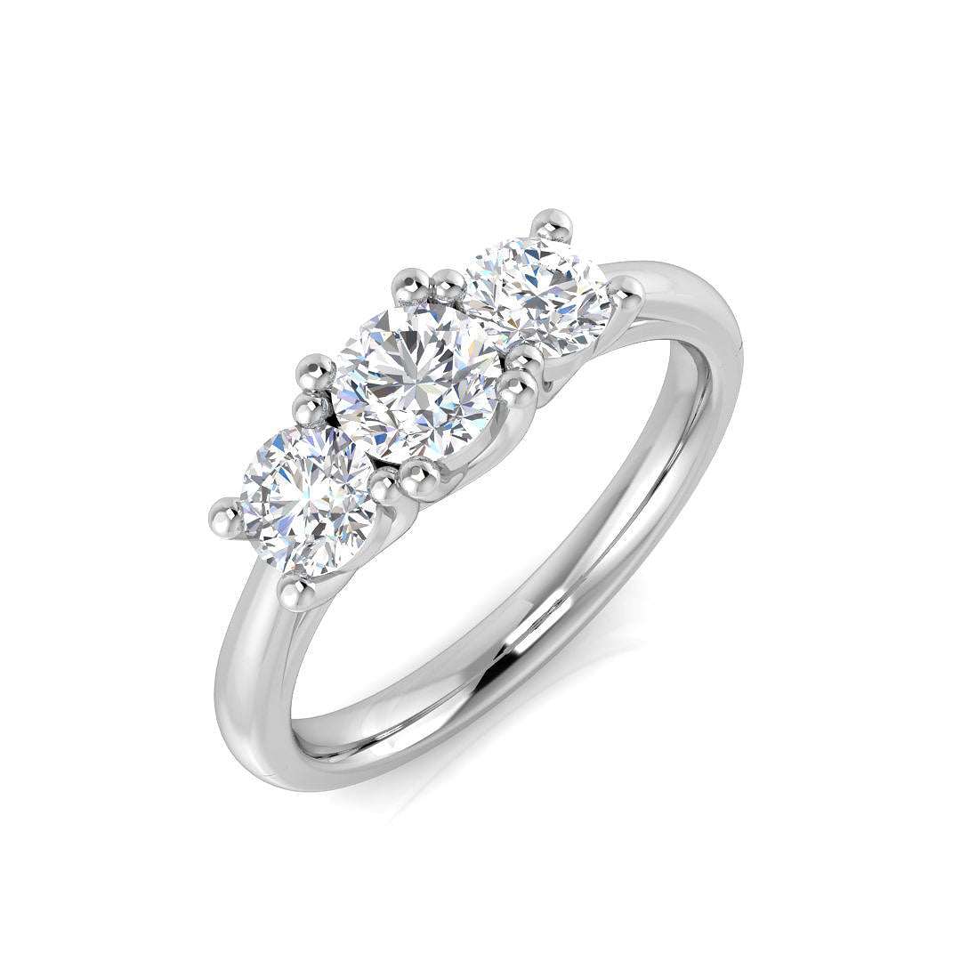 Platinum Round Lab Grown Diamond Ring 1