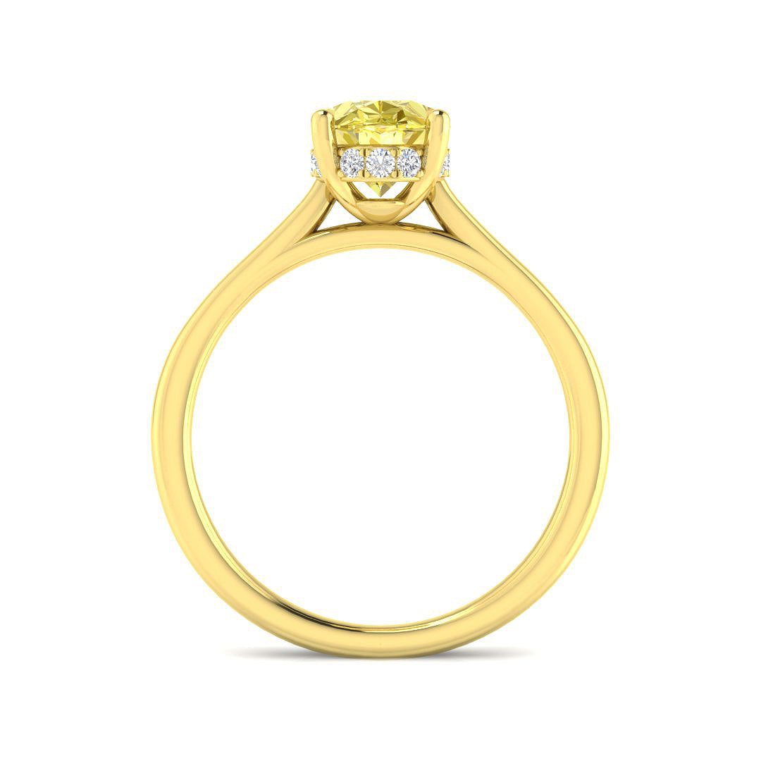 9ct Yellow Gold Oval Lab Grown Diamond and Lab Yellow Diamond Ring 2