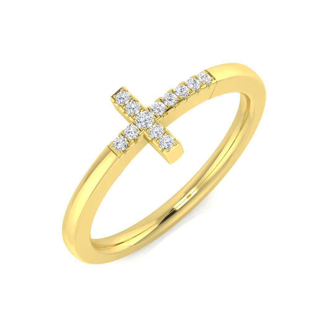 9ct Yellow Gold Round Lab Grown Diamond Ring 1