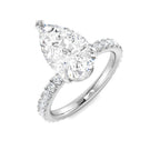 Platinum Pear Lab Grown Diamond Ring 1