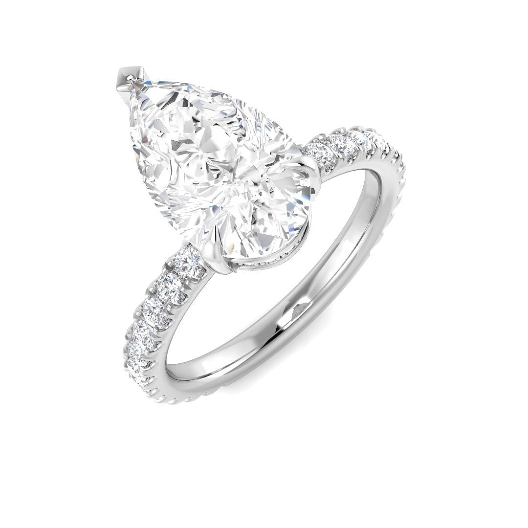 Platinum Pear Lab Grown Diamond Ring 1