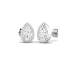 9ct White Gold Pear Lab Grown Diamond Earrings 1